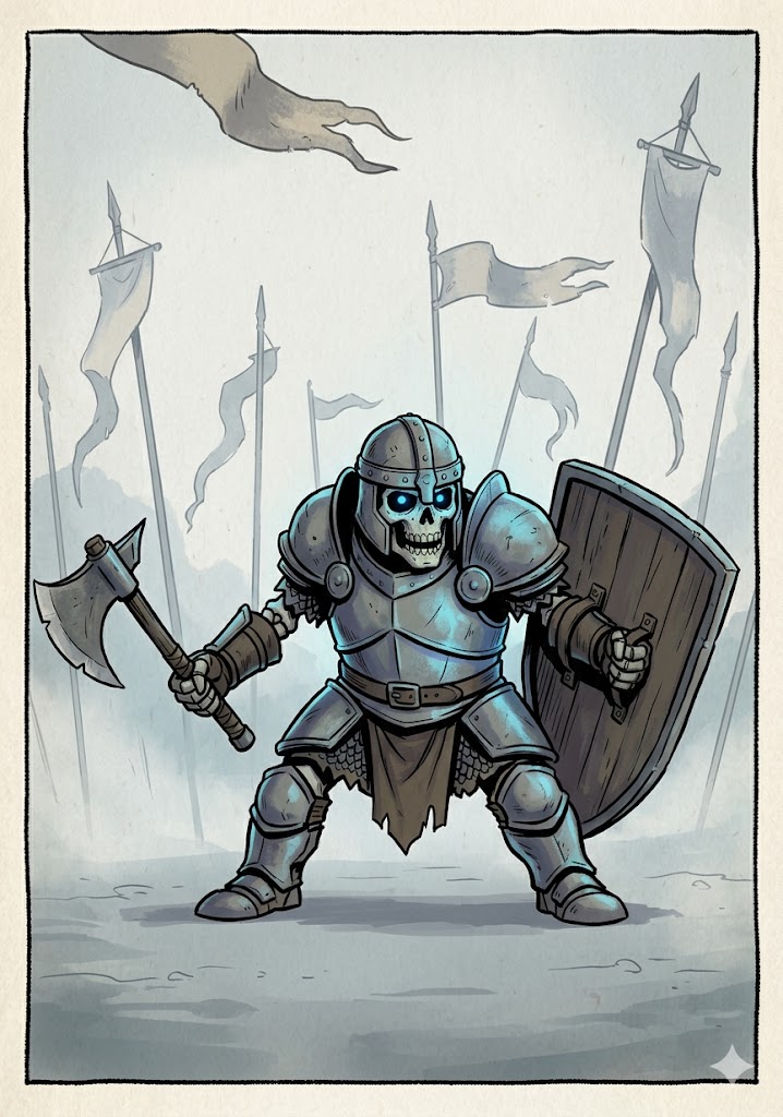 Zwergenkrieger-Skelett